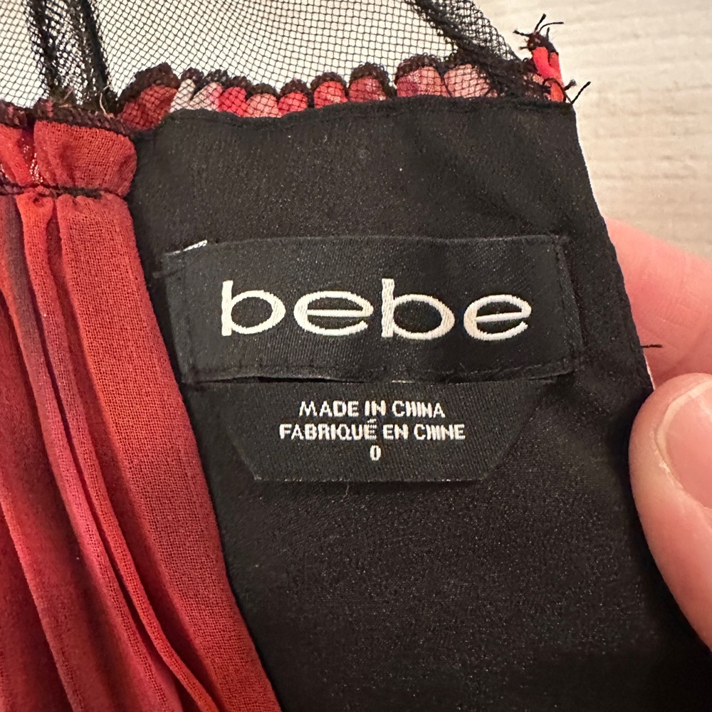 Bebe Red and Black Floral Maxi Gown - Picture 7 of 7
